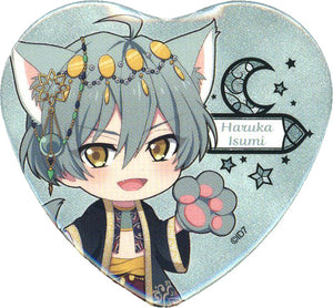 Isumi Haruka IDOLiSH7 Glitter Heart Can Badge Collection in Nanja Town 6th Anniversary Festival Can Badge [USED]