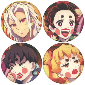 Tengen Uzui, etc. Demon Slayer: Kimetsu no Yaiba Entertainment District Arc Japanese Style Can Badge animate Limited Blu-Ray/DVD Complete Purchase Bonus Set of 4 Can Badge [USED]