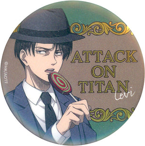 Levi Ackerman Life Size Attack on Titan Kujimate Metallic Tin Badge Prize E-4 Can Badge [USED]