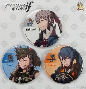 Takumi & Hinata & Oboro Can Badge Set 3 Set Fire Emblem if -25th Anniversary of Love and Courage- Fire Emblem Festival Goods Can Badge [USED]