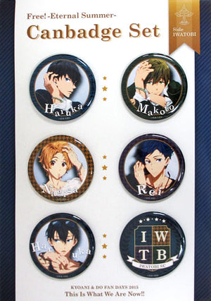 Iwatobi Tin Badge Set 6 Set Free! - Eternal Summer 2nd Kyoto Animation & Do Fan Appreciation Event Goods Can Badge [USED]