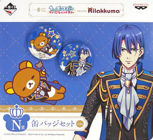 Masato Hijirikawa Uta no Prince Sama Maji Love Legend Star Ichiban Kuji Meets Rilakkuma Can Badge Set Prize N Can Badge [USED]