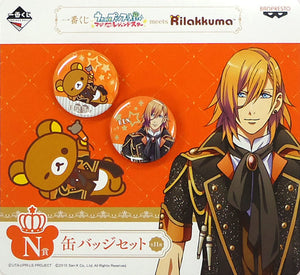 Ren Jinguji Uta no Prince Sama Maji Love Legend Star Ichiban Kuji Meets Rilakkuma Can Badge Set Prize N Can Badge [USED]