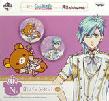 Ai Mikaze Uta no Prince Sama Maji Love Legend Star Ichiban Kuji Meets Rilakkuma Can Badge Set Prize N Can Badge [USED]