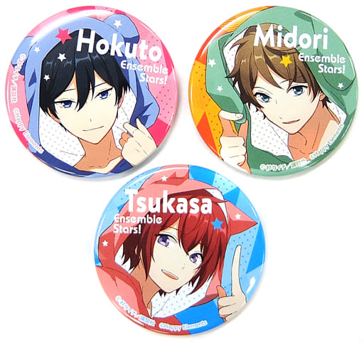 Hokuto Hidaka & Tsukasa Suou & Midori Takamine Ensemble Stars! Comics Vol.4 Special Edition Included Benefits Draw Down Kemomimi Hoodie Can Badge 3 Piece Set Can Badge [USED]