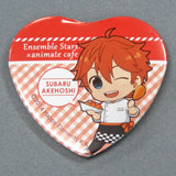 Subaru Akehoshi Ensemble Stars! X Animatecafe Trading Heart Shaped Can Badge Yumenosaki Cook Ver.A Group Can Badge [USED]