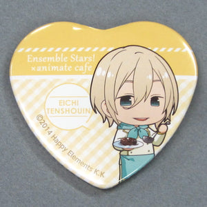 Eichi Tenshouin Ensemble Stars! X Animatecafe Trading Heart Shaped Can Badge Yumenosaki Cook Ver.A Group Can Badge [USED]