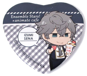 Sena Izumi Ensemble Stars! X Animatecafe Trading Heart Shaped Can Badge Yumenosaki Cook Ver.A Group Can Badge [USED]