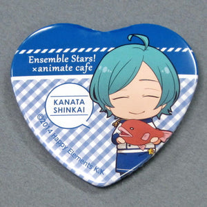 Kanata Shikai Ensemble Stars! X Animatecafe Trading Heart Shaped Can Badge Yumenosaki Cook Ver.B Group Can Badge [USED]