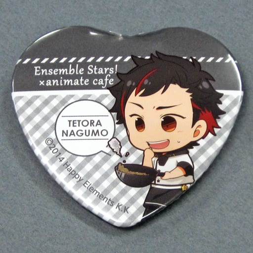 Tetora Nagumo Ensemble Stars! X Animatecafe Trading Heart Shaped Can Badge Yumenosaki Cook Ver.B Group Can Badge [USED]