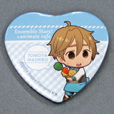 Tomoya Mashiro Ensemble Stars! X Animatecafe Trading Heart Shaped Can Badge Yumenosaki Cook Ver.B Group Can Badge [USED]