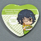 Tsumugi Aoba Ensemble Stars! X Animatecafe Trading Heart Shaped Can Badge Yumenosaki Cook Ver.B Group Can Badge [USED]