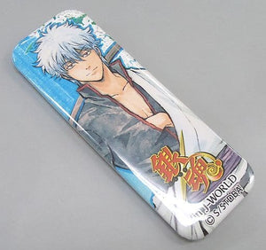 Gintoki Sakata Gintama Long Square Can Badge J-World Kacho Fugetsu Limited Gintoki Sakata Can Badge [USED]