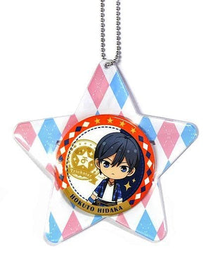 Hokuto Hidaka Ensemble Stars! Deco Badge Key Holder Trickstar & Ryuseitai Key Ring [USED]