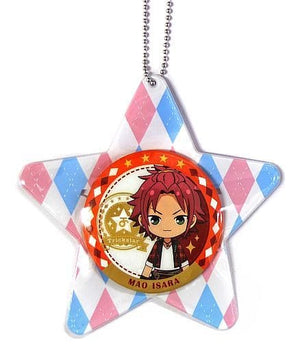 Mao Isara Ensemble Stars! Deco Badge Key Holder Trickstar & Ryuseitai Key Ring [USED]