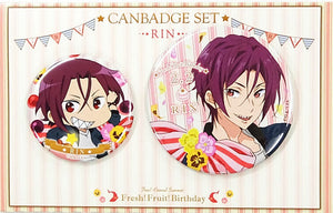 Matsuoka Rin Fresh! Fruit! Birthday Can Badge Set 2 Pieces Free! -Eternal Summer- Can Badge [USED]