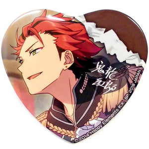 Kurou Kiryu Akatsuki Ensemble Stars! Amusement Ichiban Cafe Munekyun! Chocolat Party♪ Heart Shaped Can Badge Part1 Can Badge [USED]