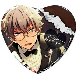 Ogami Koga UNDEAD Ichiban Cafe Ensemble Stars! -Munekyun! Chocolat Party- Heart-Shaped Can Badge Part1 Can Badge [USED]