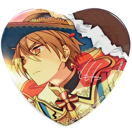 Tomoya Mashiro Ra*bits Ensemble Stars! Amusement Ichiban Cafe Munekyun! Chocolat Party♪ Heart Shaped Can Badge Part1 Can Badge [USED]