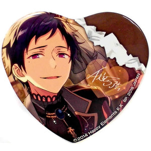 Yuzuru Fushimi fine Ensemble Stars! Amusement Ichiban Cafe Munekyun! Chocolat Party♪ Heart Shaped Can Badge PART2 Can Badge [USED]