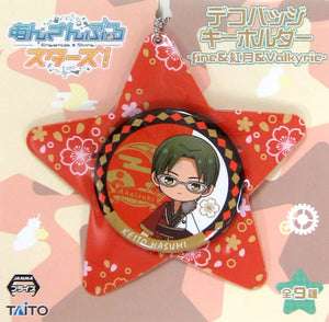 Keito Hasumi Ensemble Stars! Deco Badge Key Holder Fine & Valkyrie & Akatsuki Key Ring [USED]