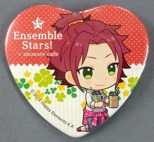 Mao Isara Ensemble Stars! X Animatecafe Trading Heart Shaped Can Badge Yumenosaki Picnic Ver.A Group Can Badge [USED]