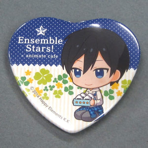 Hokuto Hidaka Ensemble Stars! X Animatecafe Trading Heart Shaped Can Badge Yumenosaki Picnic Ver.A Group Can Badge [USED]