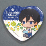 Hokuto Hidaka Ensemble Stars! X Animatecafe Trading Heart Shaped Can Badge Yumenosaki Picnic Ver.A Group Can Badge [USED]