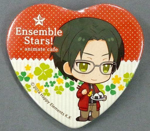 Keito Hasumi Ensemble Stars! X Animatecafe Trading Heart Shaped Can Badge Yumenosaki Picnic Ver.A Group Can Badge [USED]