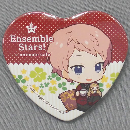 Shu Itsuki Ensemble Stars! X Animatecafe Trading Heart Shaped Can Badge Yumenosaki Picnic Ver.A Group Can Badge [USED]