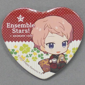 Shu Itsuki Ensemble Stars! X Animatecafe Trading Heart Shaped Can Badge Yumenosaki Picnic Ver.A Group Can Badge [USED]