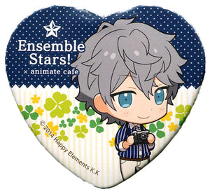 Sena Izumi Ensemble Stars! X Animatecafe Trading Heart Shaped Can Badge Yumenosaki Picnic Ver.B Group Can Badge [USED]