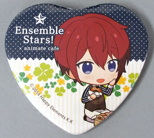 Tsukasa Suou Ensemble Stars! X Animatecafe Trading Heart Shaped Can Badge Yumenosaki Picnic Ver.B Group Can Badge [USED]