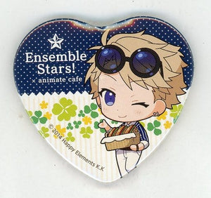 Arashi Narukami Ensemble Stars! X Animatecafe Trading Heart Shaped Can Badge Yumenosaki Picnic Ver.B Group Can Badge [USED]