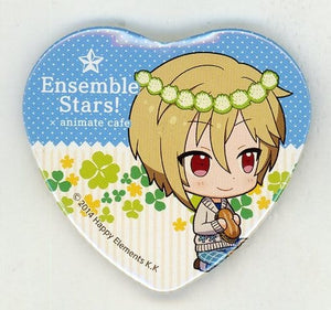 Nazuna Nito Ensemble Stars! X Animatecafe Trading Heart Shaped Can Badge Yumenosaki Picnic Ver.B Group Can Badge [USED]