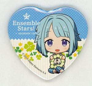 Hajime Shino Ensemble Stars! X Animatecafe Trading Heart Shaped Can Badge Yumenosaki Picnic Ver.B Group Can Badge [USED]