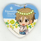 Tomoya Mashiro Ensemble Stars! X Animatecafe Trading Heart Shaped Can Badge Yumenosaki Picnic Ver.B Group Can Badge [USED]