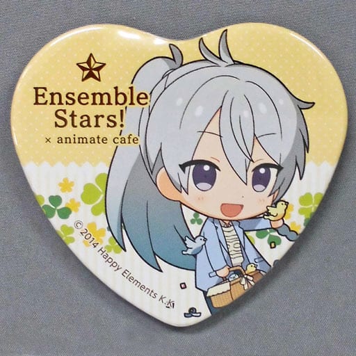Wataru Hibiki Ensemble Stars! X Animatecafe Trading Heart Shaped Can Badge Yumenosaki Picnic Ver.C Group Can Badge [USED]
