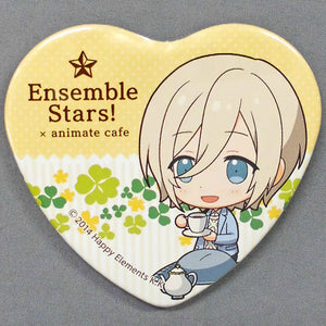 Eichi Tenshouin Ensemble Stars! X Animatecafe Trading Heart Shaped Can Badge Yumenosaki Picnic Ver.C Group Can Badge [USED]