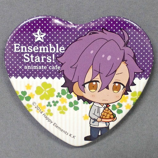 Adonis Otogari Ensemble Stars! X Animatecafe Trading Heart Shaped Can Badge Yumenosaki Picnic Ver.C Group Can Badge [USED]