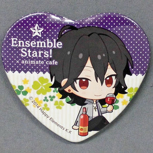 Rei Sakuma Ensemble Stars! X Animatecafe Trading Heart Shaped Can Badge Yumenosaki Picnic Ver.C Group Can Badge [USED]