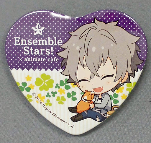 Koga Oogami Ensemble Stars! X Animatecafe Trading Heart Shaped Can Badge Yumenosaki Picnic Ver.C Group Can Badge [USED]