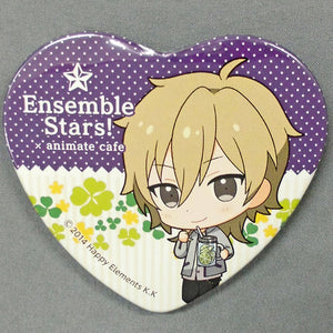 Kaoru Hakaze Ensemble Stars! X Animatecafe Trading Heart Shaped Can Badge Yumenosaki Picnic Ver.C Group Can Badge [USED]