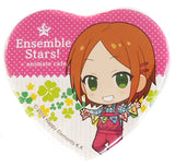 Hinata Aoi Ensemble Stars! X Animatecafe Trading Heart Shaped Can Badge Yumenosaki Picnic Ver.C Group Can Badge [USED]