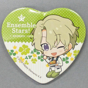 Hiyori Tomoe Ensemble Stars! X Animatecafe Trading Heart Shaped Can Badge Yumenosaki Picnic Ver.C Group Can Badge [USED]