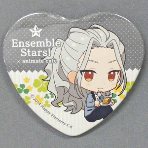 Nagisa Ran Ensemble Stars! X Animatecafe Trading Heart Shaped Can Badge Yumenosaki Picnic Ver.C Group Can Badge [USED]