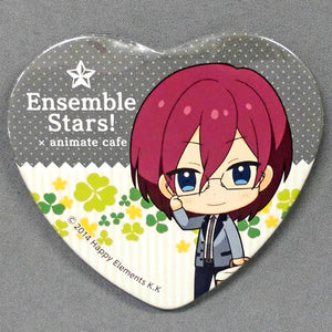 Ibara Saegusa Ensemble Stars! X Animatecafe Trading Heart Shaped Can Badge Yumenosaki Picnic Ver.C Group Can Badge [USED]