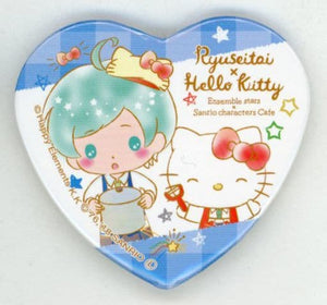 Kanata Shikai X Hello Kitty Ensemble Stars! X Sanrio Characters Cafe Heart Shaped Can Badge A Can Badge [USED]