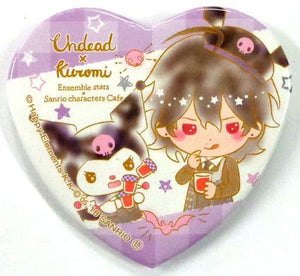 Rei Sakuma X Kuromi Ensemble Stars! X Sanrio Characters Cafe Heart Shaped Can Badge B Can Badge [USED]