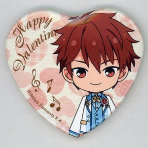 Chiaki Morisawa Ensemble Stars! Valentine Heart Can Badge 3rd Anniversary Group A Valentine Marukaku Can Badge 2019 Ver. Purchase Bonus Can Badge [USED]